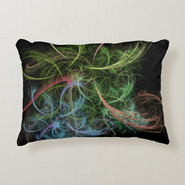 Abstract Art Space Flowers Decorative Pillow (Front)