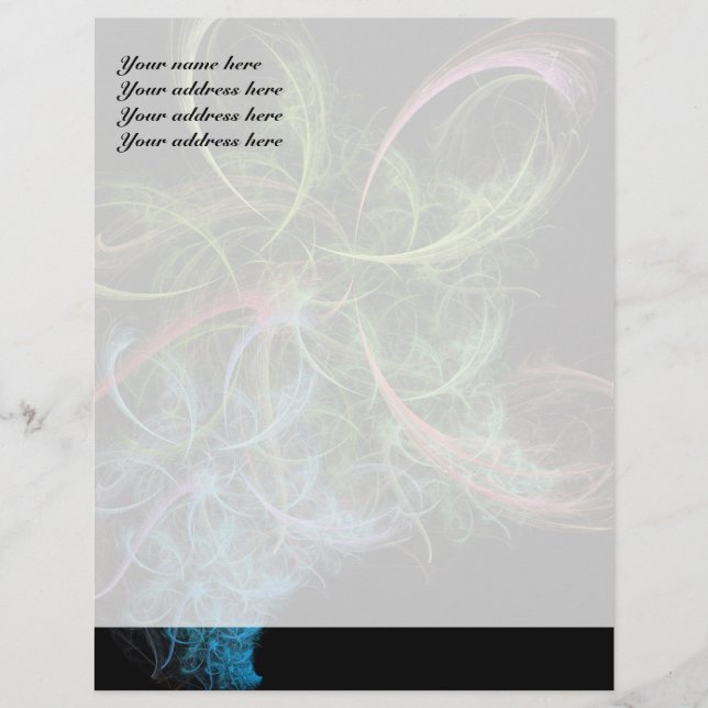 Abstract Art Space Flowers Letterhead (Front)