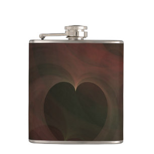 Abstract Art Space Hearts Hip Flask