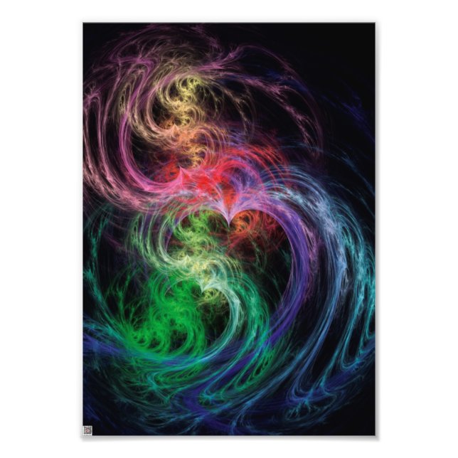 Abstract Art Space Hearts Photo Print (Front)