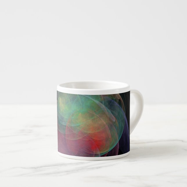 Abstract Art Space Shell Espresso Cup (Front Right)