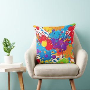 Abstract Art Splash Throw Pillow