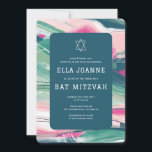 Abstract Art Star of David Custom Bar Bat Mitzvah Invitation<br><div class="desc">Perfect card to announce a bat mitzvah, bar mitzvah or other Jewish celebration! Hand made abstract art for you on the front and back side! FULLY CUSTOMIZABLE! Click on “Personalize” above to edit the text. Click "edit using design tool" to adjust the fonts, colours and placements and to delete the...</div>