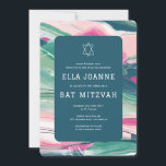 Abstract Art Star of David Custom Bar Bat Mitzvah Invitation<br><div class="desc">Perfect card to announce a bat mitzvah, bar mitzvah or other Jewish celebration! Hand made abstract art for you on the front and back side! FULLY CUSTOMIZABLE! Click on “Personalize” above to edit the text. Click "edit using design tool" to adjust the fonts, colours and placements and to delete the...</div>