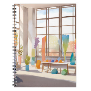 Abstract Art Studio Bright Airy Watercolor Notebook