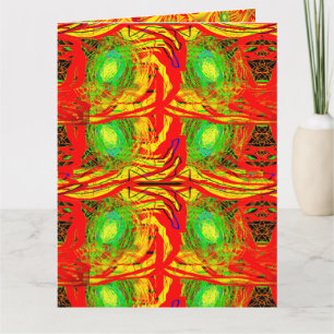 ABSTRACT ART STYLE WARM FIRE COLORS CARD