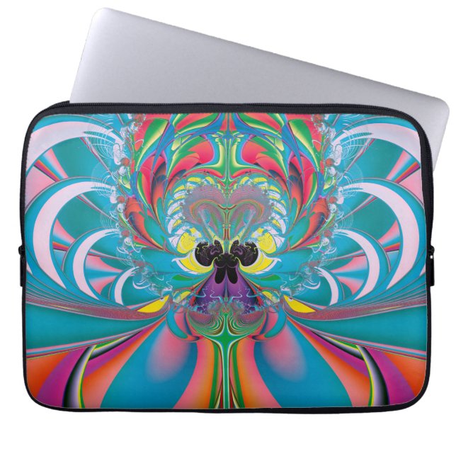Abstract Art Summer Butterfly Laptop Sleeve (Front)