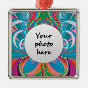 Abstract Art Summer Butterfly Metal Ornament
