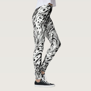 Abstract Art Swilring Liquid Polka Dots Leggings