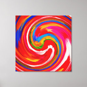 Abstract Art Swirl Colourful Paint Background #18 Canvas Print