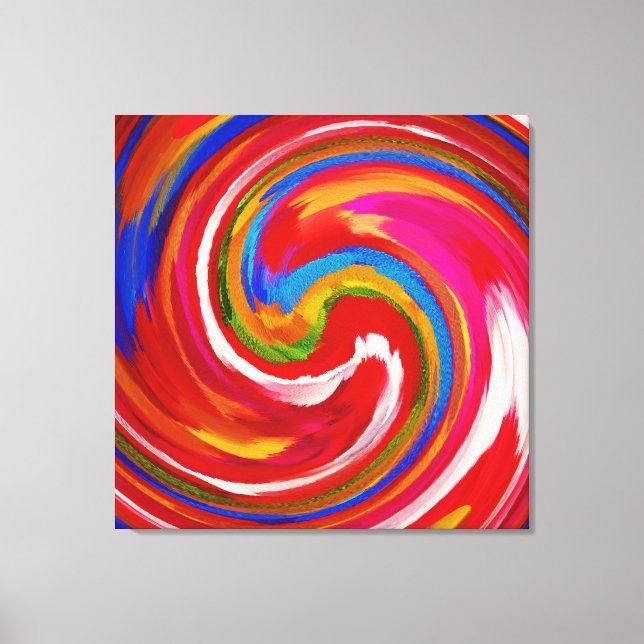Abstract Art Swirl Colourful Paint Background #18 Canvas Print (Front)