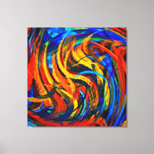 Abstract Art Swirl Colourful Paint Background #21 Canvas Print