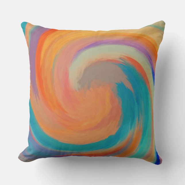 Abstract Art Swirl Colourful Paint Background #24 Throw Pillow (Front)