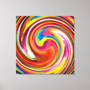 Abstract Art Swirl Colourful Paint Background #4 Canvas Print