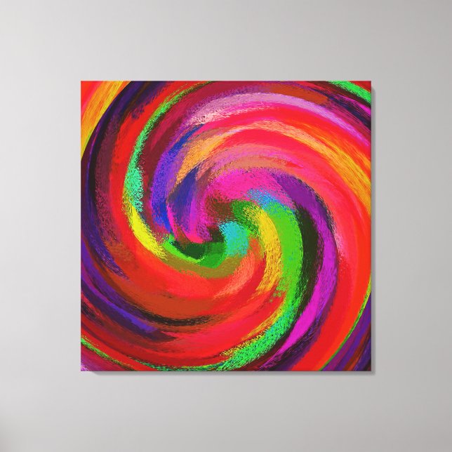 Abstract Art Swirl Colourful Paint Background Canvas Print (Front)