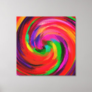 Abstract Art Swirl Colourful Paint Background Canvas Print