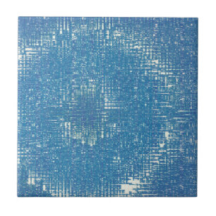 Abstract Art Texture White Blue  Tile