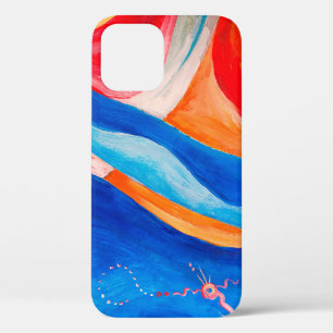 Abstract art textured background, closeup fragment iPhone 12 case