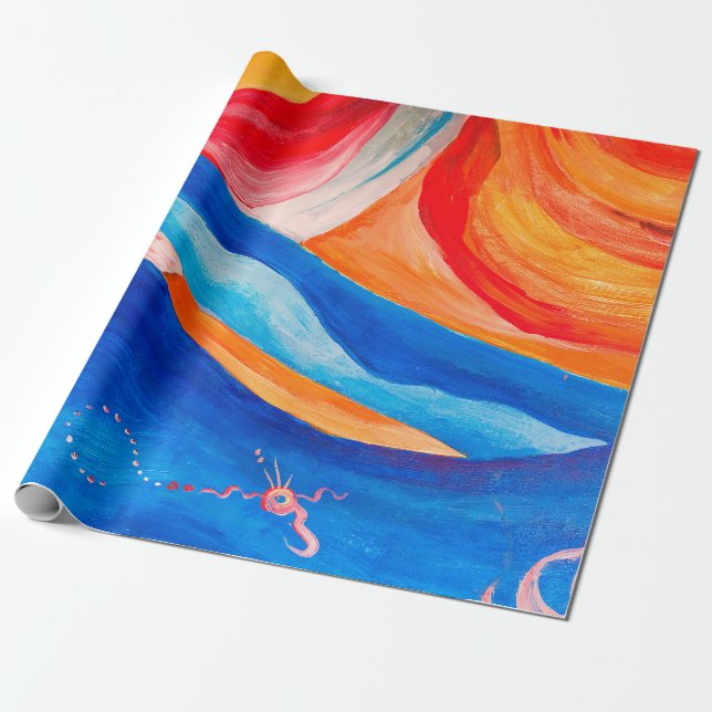 Abstract art textured background, closeup fragment wrapping paper (Unrolled)