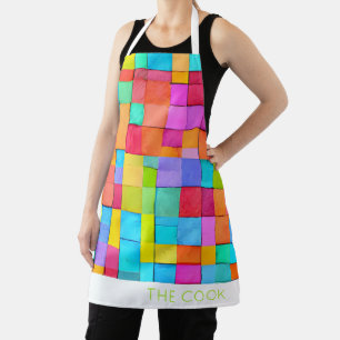 Abstract Art THE COOK Modern Colourful Kitchen Apron