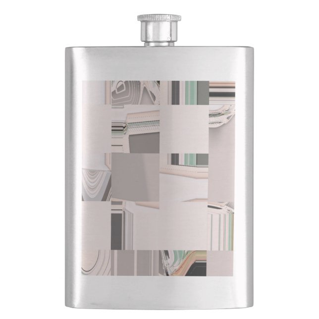 Abstract Art Tiled Hip Flask (Front)