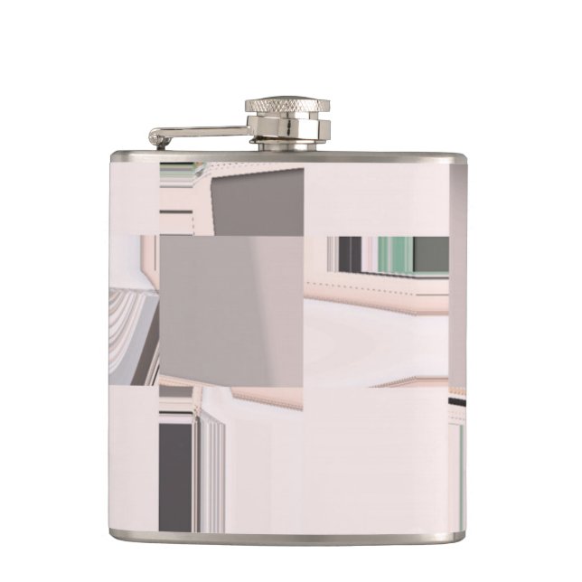 Abstract Art Tiled Hip Flask (Front)