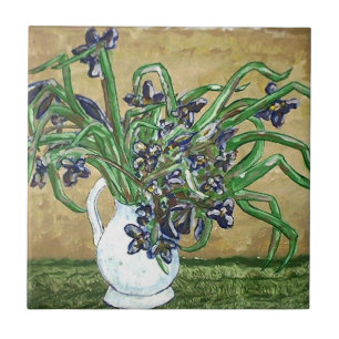 Abstract Art  Tiles, Flowers on table Tile