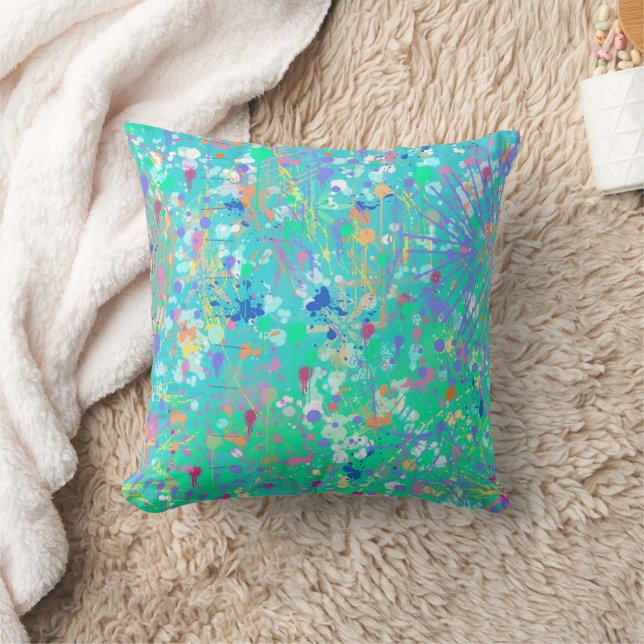 Abstract Art: Tiny Sea Creatures  Throw Pillow (Blanket)