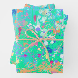 Abstract Art: Tiny Sea Creatures Wrapping Paper Sheet