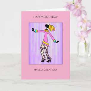 Abstract Art, Trendy and Elegant Girl Birthday Card