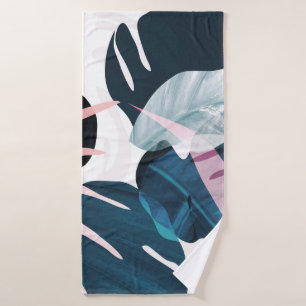 Abstract art tropical leaves background. Wallpaper Bath Towel