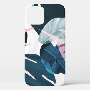 Abstract art tropical leaves background. Wallpaper iPhone 12 Case