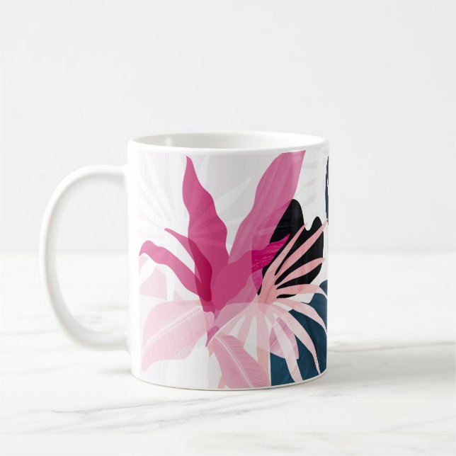 Abstract art tropical leaves background. Wallpaper Coffee Mug (Left)
