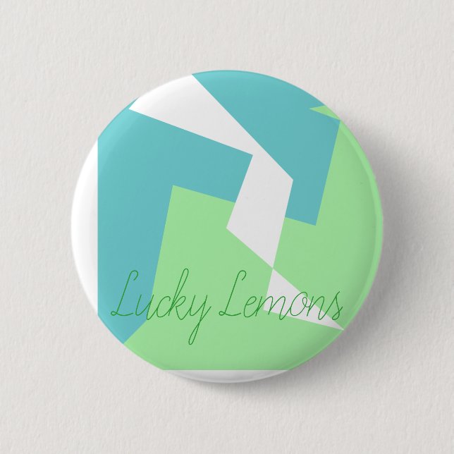 Abstract Art Turquoise Blue Green 2 Inch Round Button (Front)