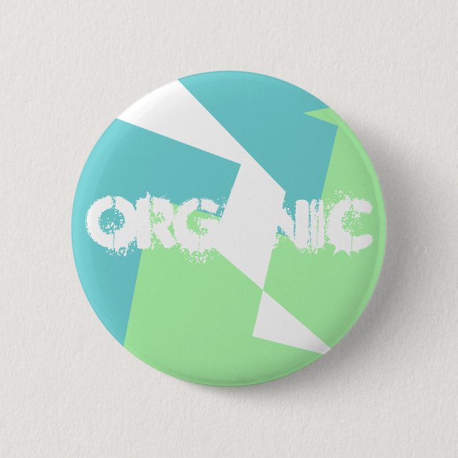 Abstract Art Turquoise Blue Green 2 Inch Round Button (Front)