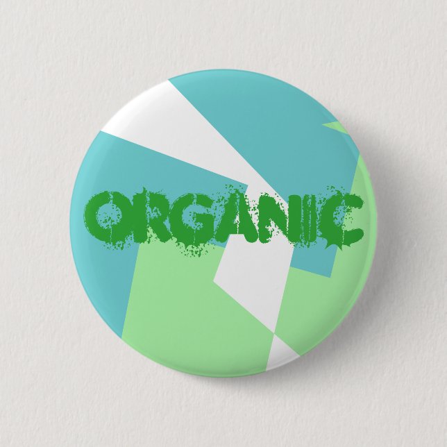 Abstract Art Turquoise Blue Green 2 Inch Round Button (Front)