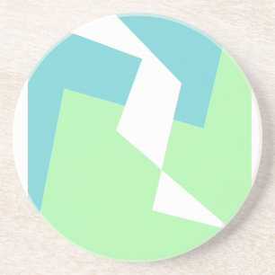 Abstract Art Turquoise Blue Green Coaster