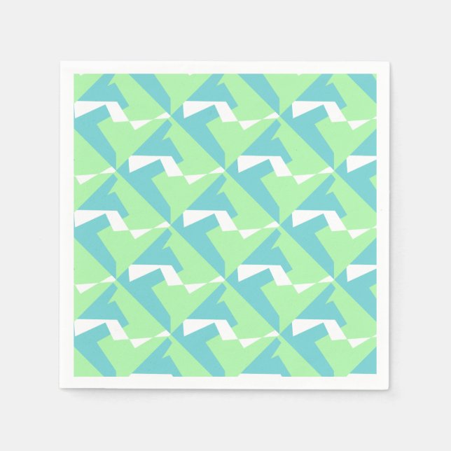 Abstract Art Turquoise Blue Green Napkin (Front)