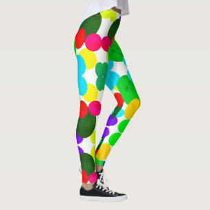 Abstract Art Turquoise Green Blue White Leggings
