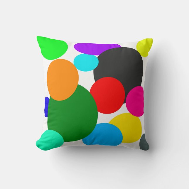 Abstract Art Turquoise Green Blue White Throw Pillow (Front)