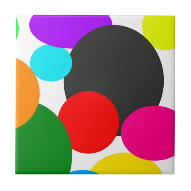 Abstract Art Turquoise Green Blue White Tile (Front)