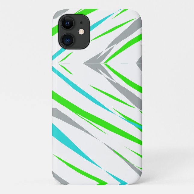 Abstract Art Turquoise Green iPhone 11 Case (Back)