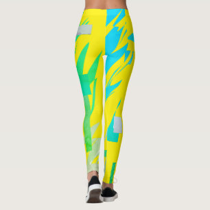 Abstract Art Turquoise Pastel Colours Leggings