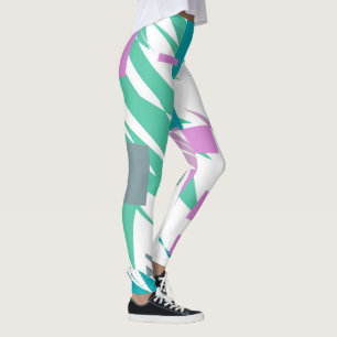 Abstract Art Turquoise Pastel Colours Leggings