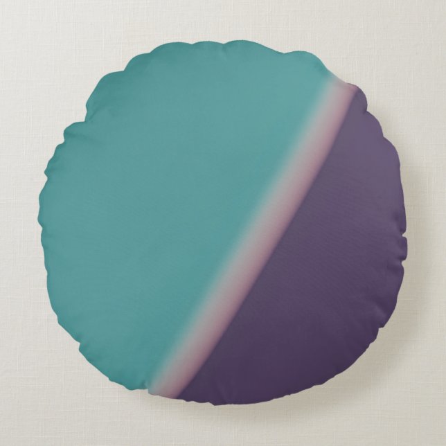 Abstract Art Turquoise Purple Round Pillow (Front)