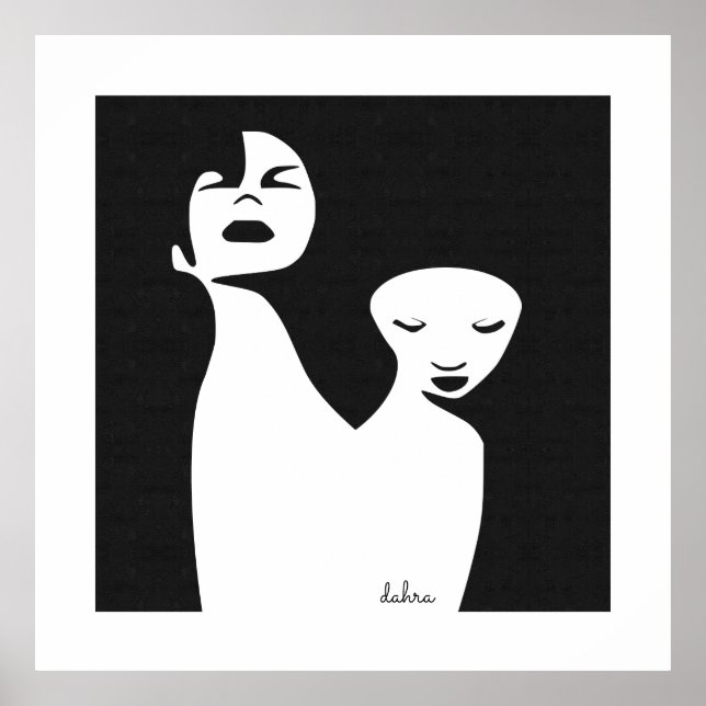 Abstract Art Two Black Women Poster (Front)