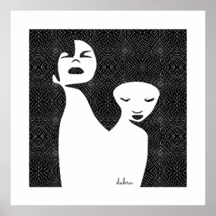 Abstract Art Two Black Women Poster