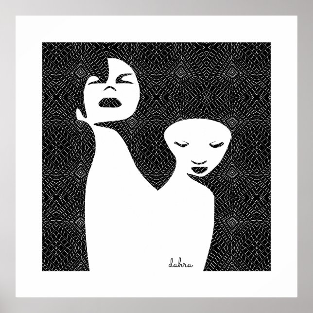 Abstract Art Two Black Women Poster (Front)