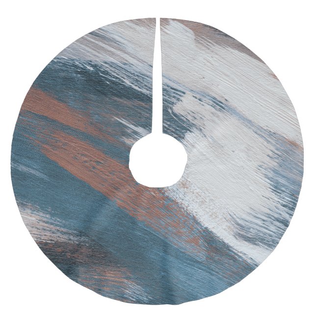 Abstract Art: Versatile Brush Strokes. Brushed Polyester Tree Skirt (Front)