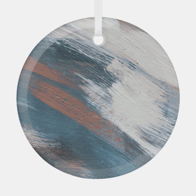 Abstract Art: Versatile Brush Strokes. Glass Ornament (Front)